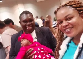 Michelaine, Mackendy y su bebé.